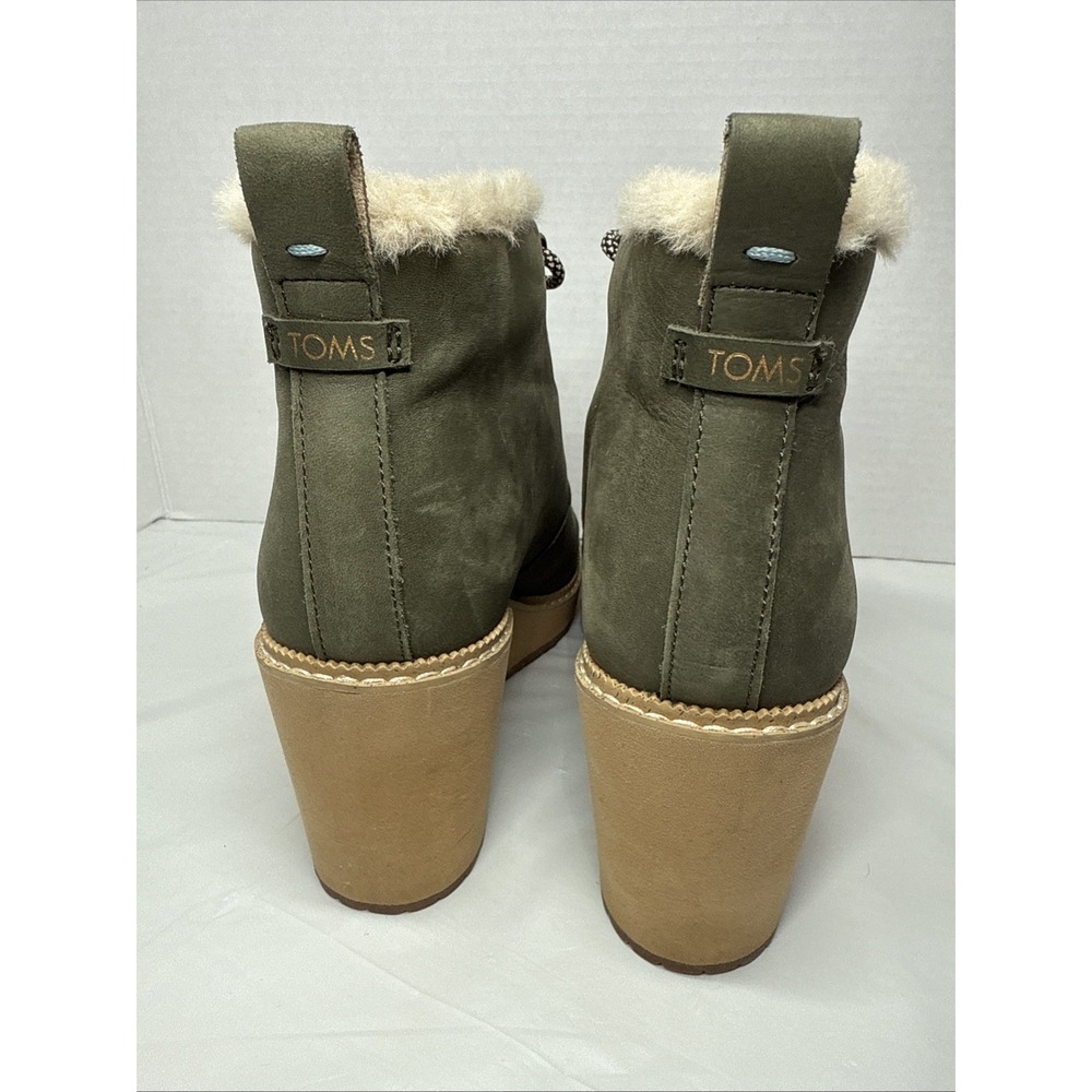 TOMS Melrose Womens Green Olive, Leather, Ankle Boots Size 7.5 - Picture 5 of 16